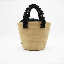 Load image into Gallery viewer, Lace Straw Beach Bag