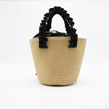 Load image into Gallery viewer, Lace Straw Beach Bag