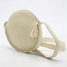 Load image into Gallery viewer, Bohemian Bali Round Straw Bag