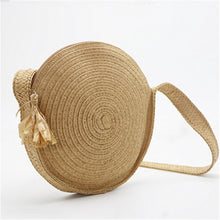 Load image into Gallery viewer, Bohemian Bali Round Straw Bag