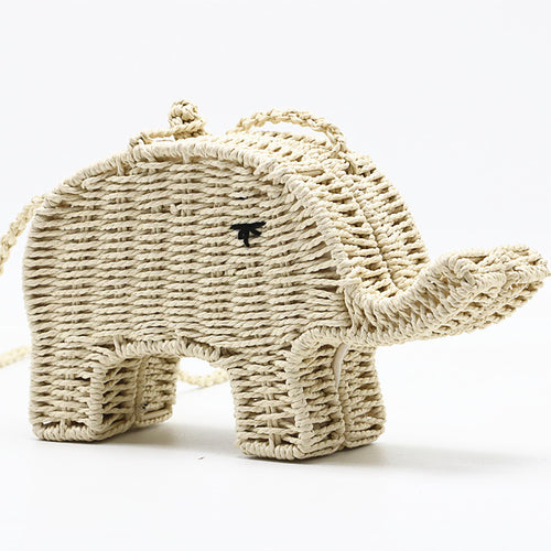 Cartoon Elephant straw Handbag