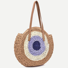 Load image into Gallery viewer, Matching round straw Shoulder bag