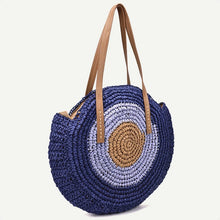 Load image into Gallery viewer, Matching round straw Shoulder bag