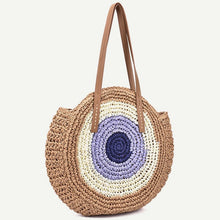 Load image into Gallery viewer, Matching round straw Shoulder bag