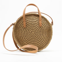 Load image into Gallery viewer, New round hand-woven straw bag