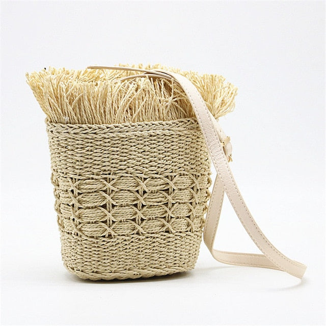 Tassel paper straw bag
