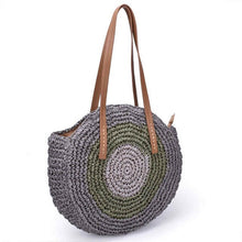 Load image into Gallery viewer, Matching round straw Shoulder bag