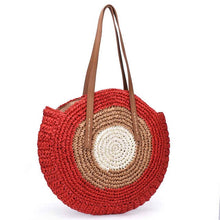 Load image into Gallery viewer, Matching round straw Shoulder bag